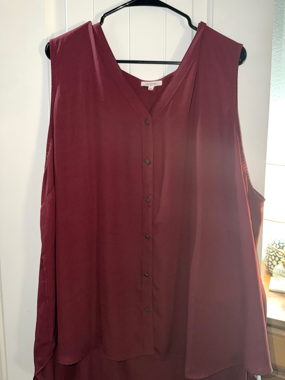 Maurices Sleeveless Button-Front Tunic in Wine